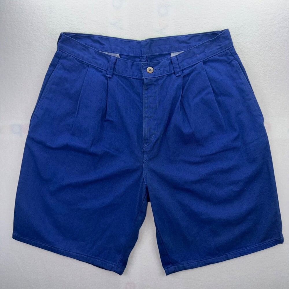 Vintage Duck Head Shorts Mens Size 33 Royal Blue Chino Cotton Pockets Made US